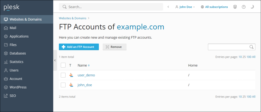 Illustration de l'article Gérer ses fichiers dans Plesk : File Manager et FTP