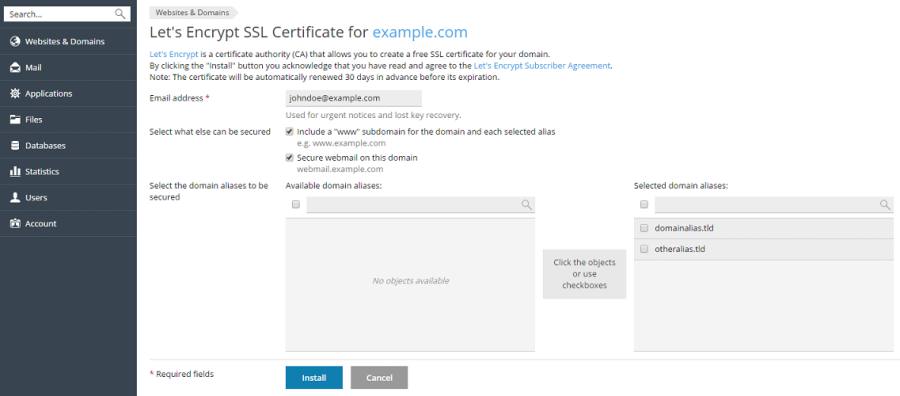 Illustration de l'article Installer un certificat SSL gratuit Let's Encrypt dans Plesk