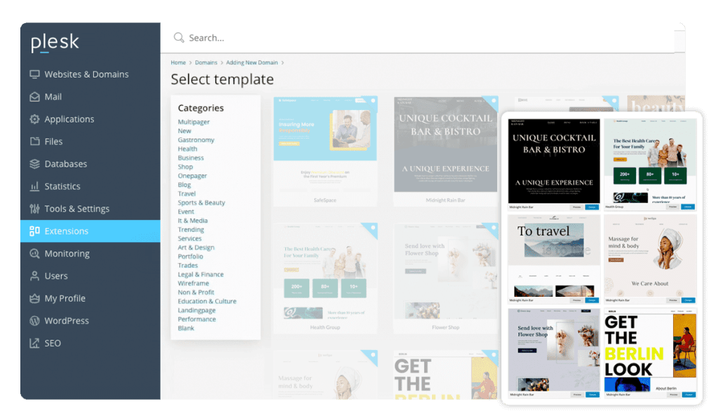 Illustration de l'article Créer un site avec l'IA dans Plesk (Sitejet Builder)