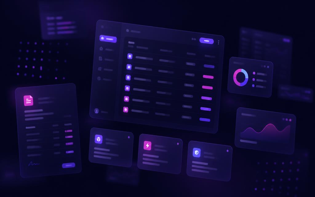 Panneaux d'interface client avec factures et services