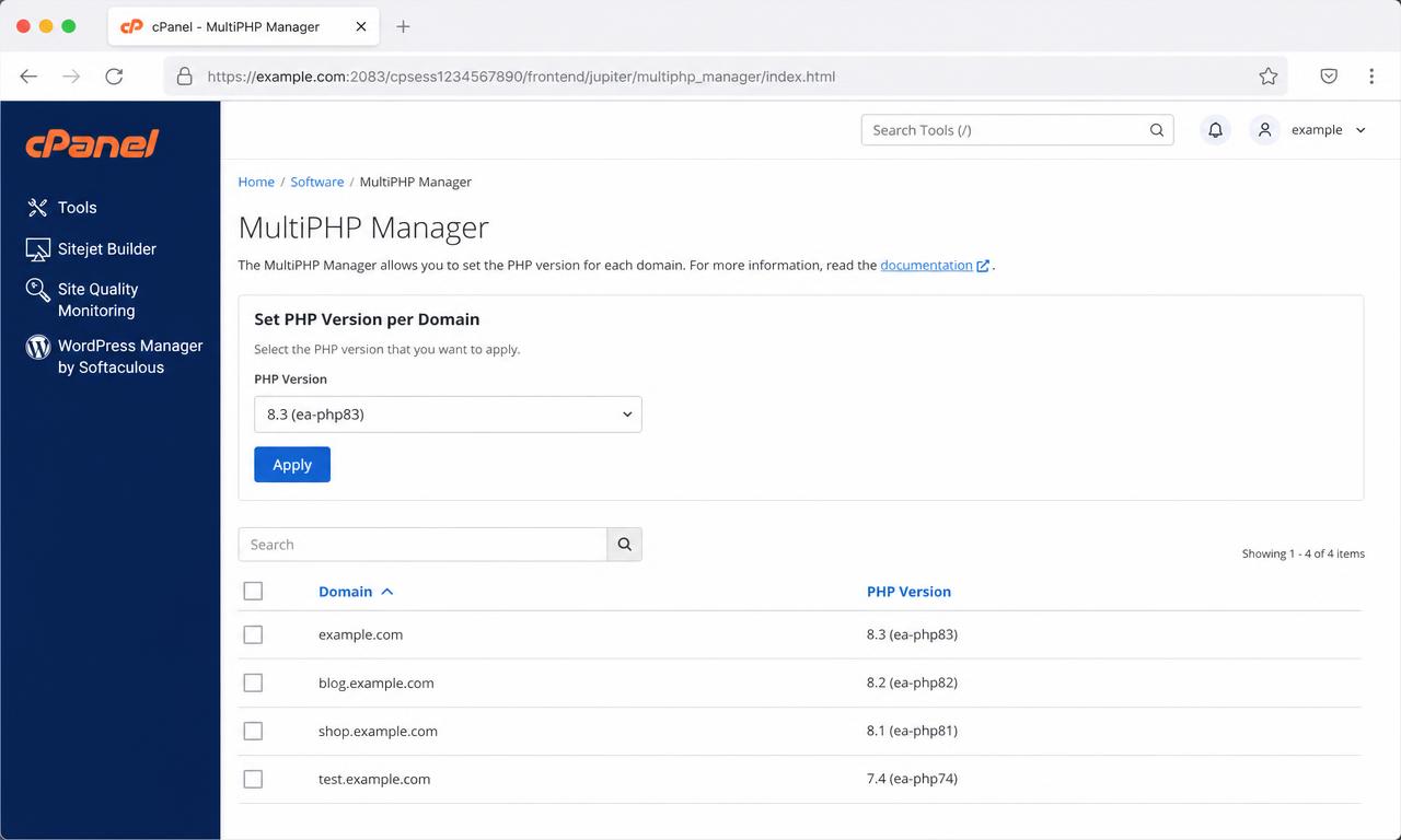 Illustration de l'article Gérer PHP dans cPanel : MultiPHP Manager et INI Editor