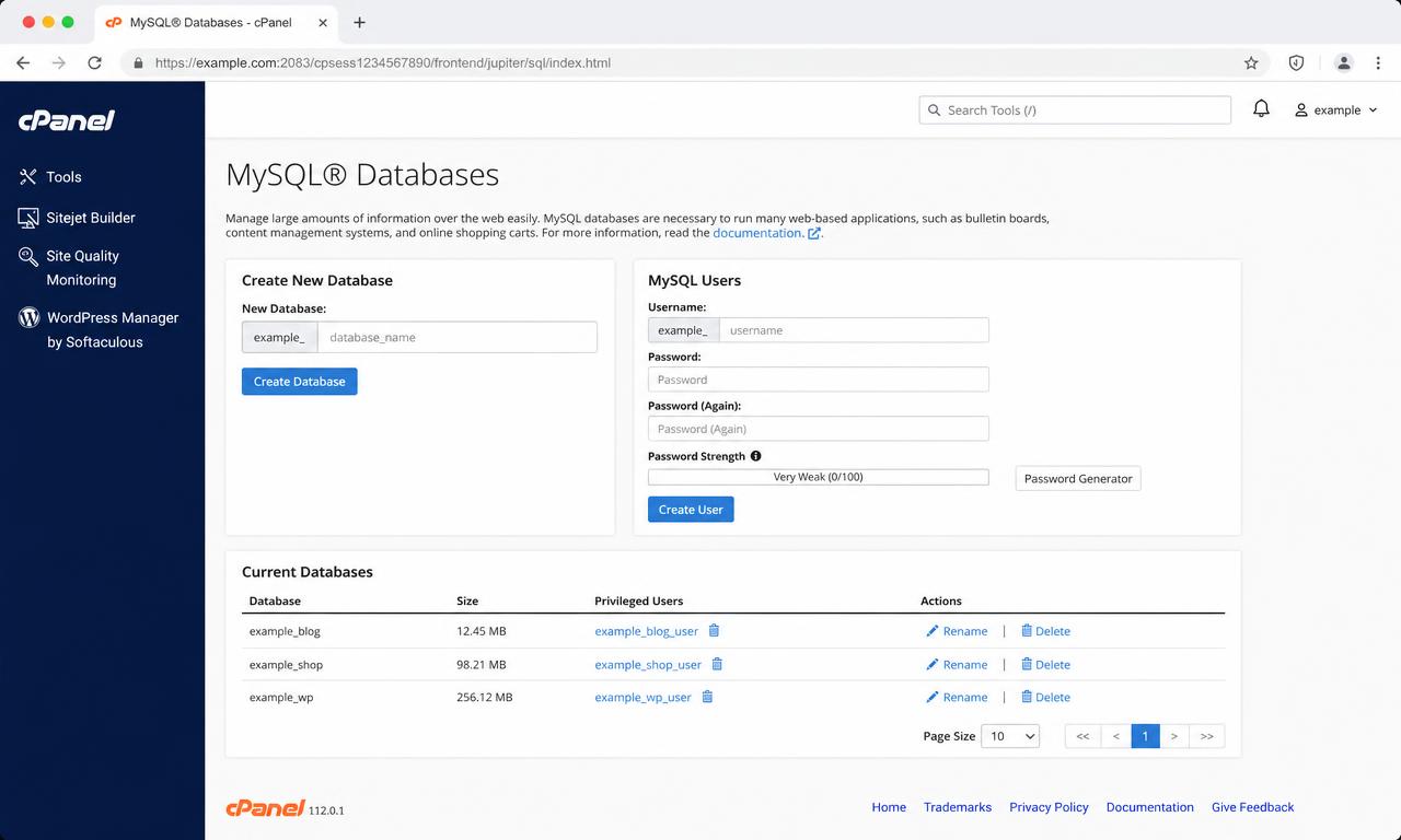 Illustration de l'article Bases de données MySQL dans cPanel : créer, réparer, administrer